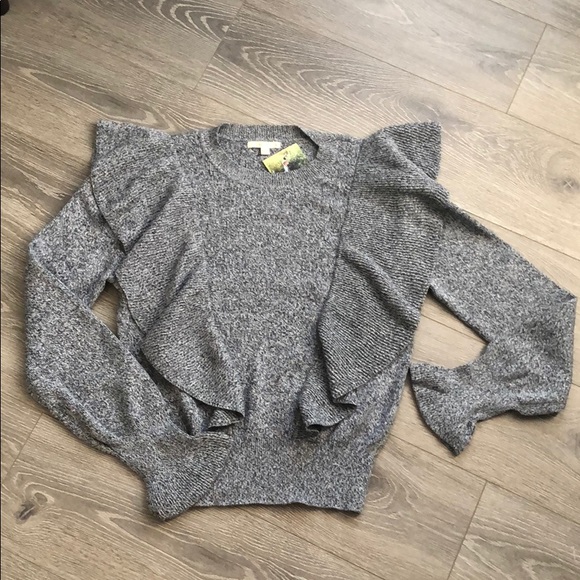 NWT Le Lis Cotton Ruffle Sweater - Picture 2 of 8